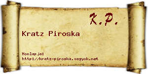 Kratz Piroska névjegykártya
